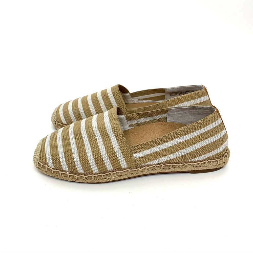 Vionic Valeri Striped Espadrille Flats Tan & White - Picture 3 of 15